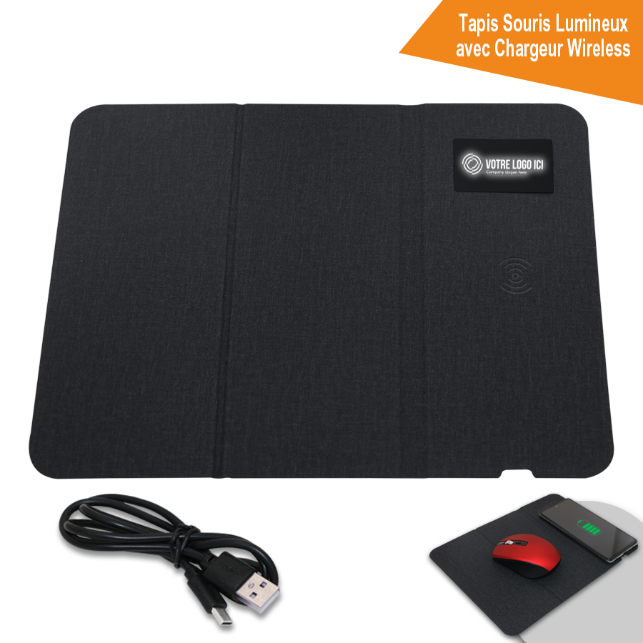 Tapis Souris Pliable Avec Chargeur Wireless