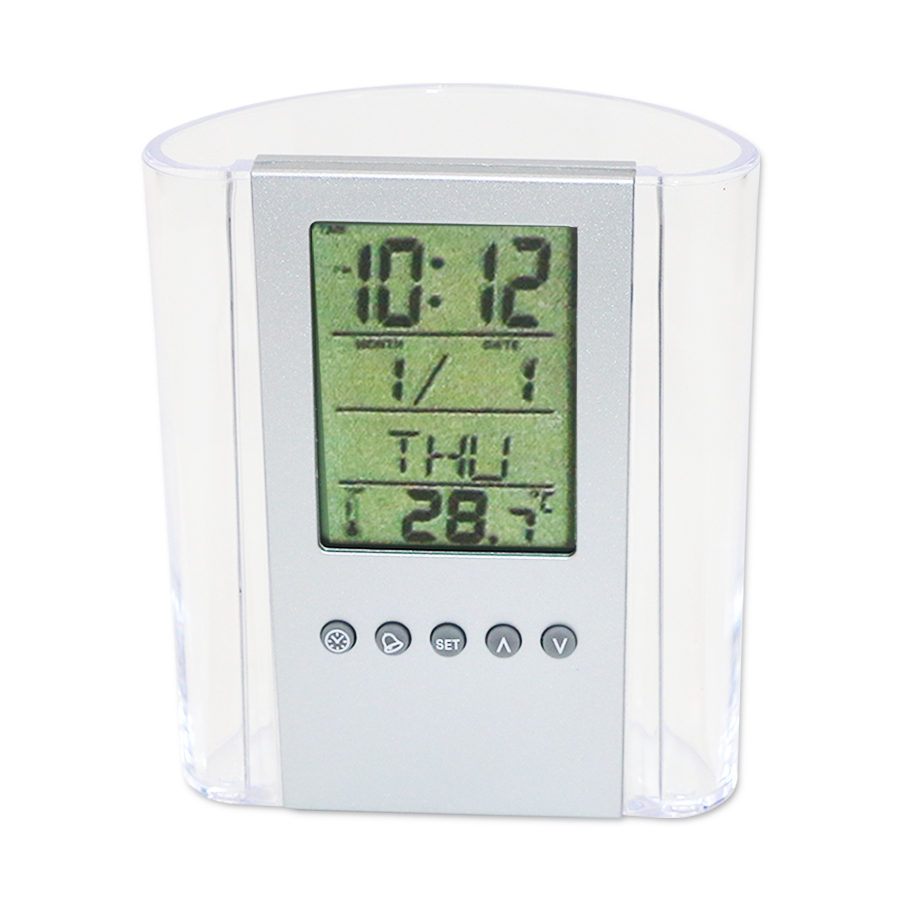 Pot a Crayons Horloge Digitale